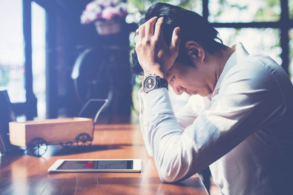Man stressed over losing man